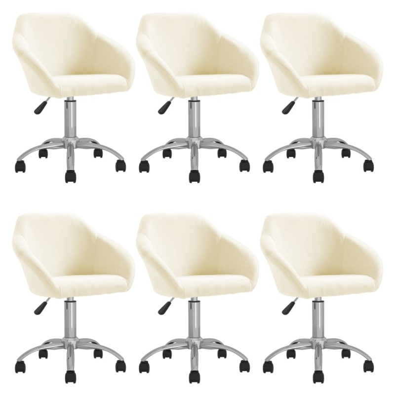 vidaXL Esszimmerstühle 6 Stk. Drehbar Creme Stoff