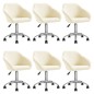 vidaXL Esszimmerstühle 6 Stk. Drehbar Creme Stoff