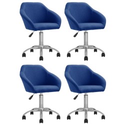 vidaXL Esszimmerstühle 4 Stk. Drehbar Blau Stoff