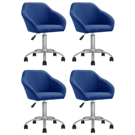 vidaXL Esszimmerstühle 4 Stk. Drehbar Blau Stoff