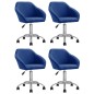 vidaXL Esszimmerstühle 4 Stk. Drehbar Blau Stoff vidaXL Esszimmerstühle 4 Stk. Drehbar Blau Stoff
