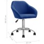 vidaXL Esszimmerstühle 4 Stk. Drehbar Blau Stoff vidaXL Esszimmerstühle 4 Stk. Drehbar Blau Stoff
