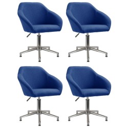 vidaXL Esszimmerstühle 4 Stk. Drehbar Blau Stoff
