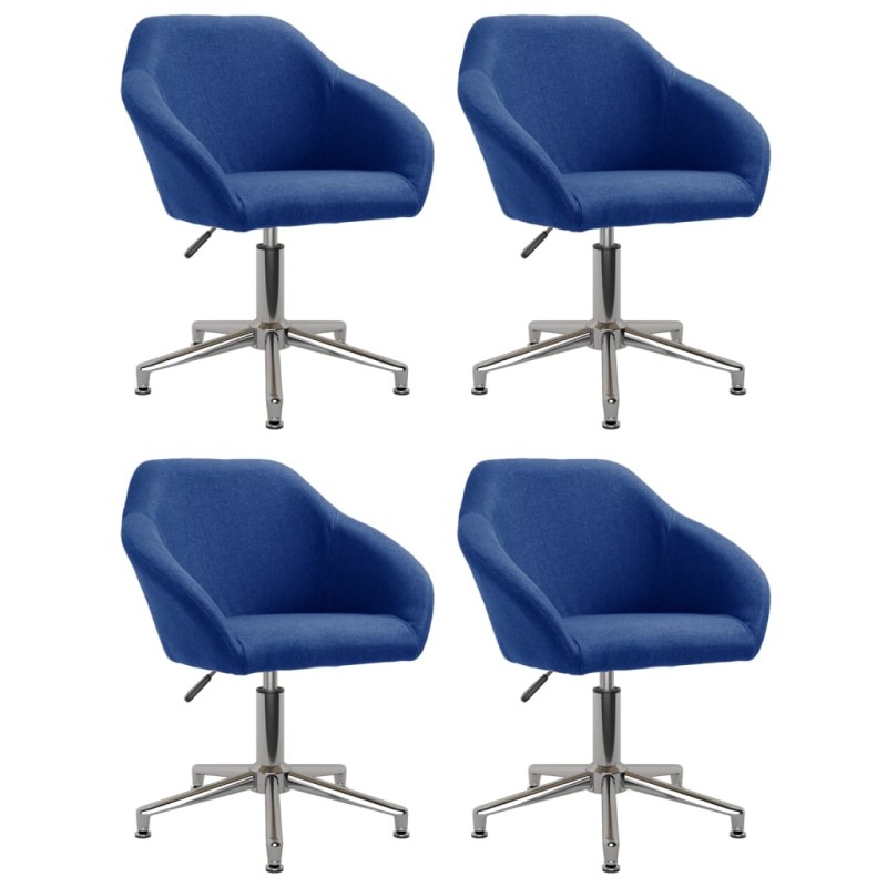 vidaXL Esszimmerstühle 4 Stk. Drehbar Blau Stoff vidaXL Esszimmerstühle 4 Stk. Drehbar Blau Stoff
