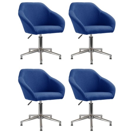 vidaXL Esszimmerstühle 4 Stk. Drehbar Blau Stoff