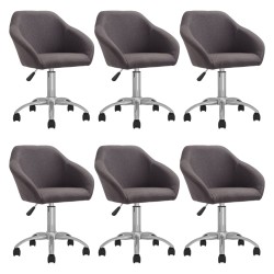 vidaXL Esszimmerstühle 6 Stk. Drehbar Taupe Stoff