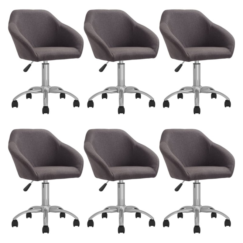 vidaXL Esszimmerstühle 6 Stk. Drehbar Taupe Stoff vidaXL Esszimmerstühle 6 Stk. Drehbar Taupe Stoff