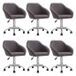 vidaXL Esszimmerstühle 6 Stk. Drehbar Taupe Stoff vidaXL Esszimmerstühle 6 Stk. Drehbar Taupe Stoff
