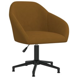 vidaXL Bürostuhl Drehbar Braun Samt
