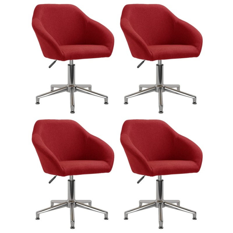 vidaXL Esszimmerstühle 4 Stk. Drehbar Weinrot Stoff vidaXL Esszimmerstühle 4 Stk. Drehbar Weinrot Stoff