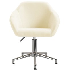 vidaXL Esszimmerstuhl Drehbar Creme Stoff