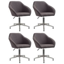 vidaXL Esszimmerstühle 4 Stk. Drehbar Taupe Stoff