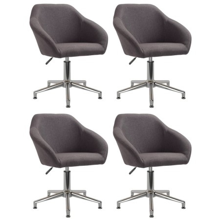 vidaXL Esszimmerstühle 4 Stk. Drehbar Taupe Stoff