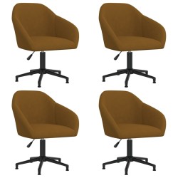 vidaXL Esszimmerstühle 4 Stk. Drehbar Braun Samt