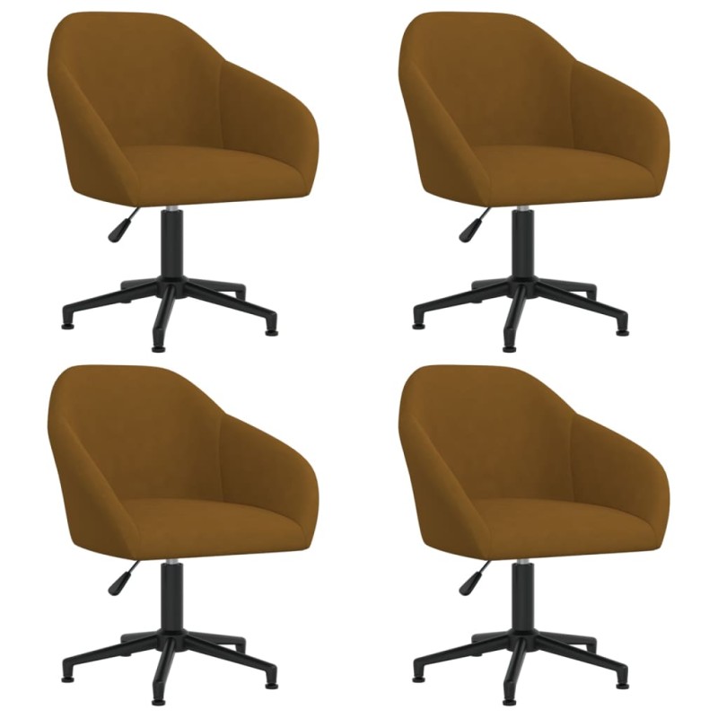 vidaXL Esszimmerstühle 4 Stk. Drehbar Braun Samt vidaXL Esszimmerstühle 4 Stk. Drehbar Braun Samt
