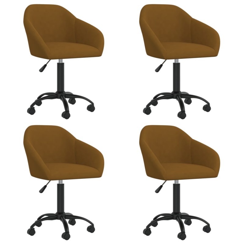 vidaXL Esszimmerstühle 4 Stk. Drehbar Braun Samt vidaXL Esszimmerstühle 4 Stk. Drehbar Braun Samt