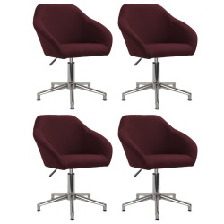vidaXL Esszimmerstühle 4 Stk. Drehbar Lila Stoff