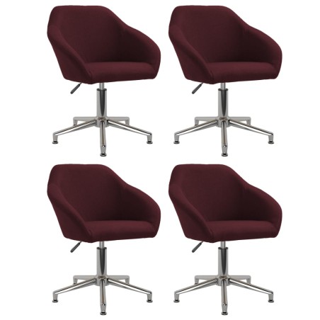 vidaXL Esszimmerstühle 4 Stk. Drehbar Lila Stoff