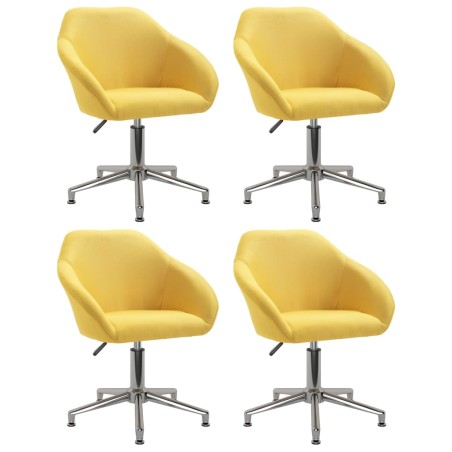 vidaXL Esszimmerstühle 4 Stk. Drehbar Gelb Stoff