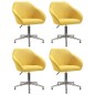 vidaXL Esszimmerstühle 4 Stk. Drehbar Gelb Stoff vidaXL Esszimmerstühle 4 Stk. Drehbar Gelb Stoff