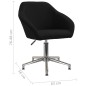 vidaXL Esszimmerstuhl Drehbar Schwarz Stoff vidaXL Esszimmerstuhl Drehbar Schwarz Stoff