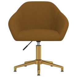 vidaXL Bürostuhl Drehbar Braun Samt