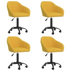 vidaXL Esszimmerstühle 4 Stk. Drehbar Gelb Samt