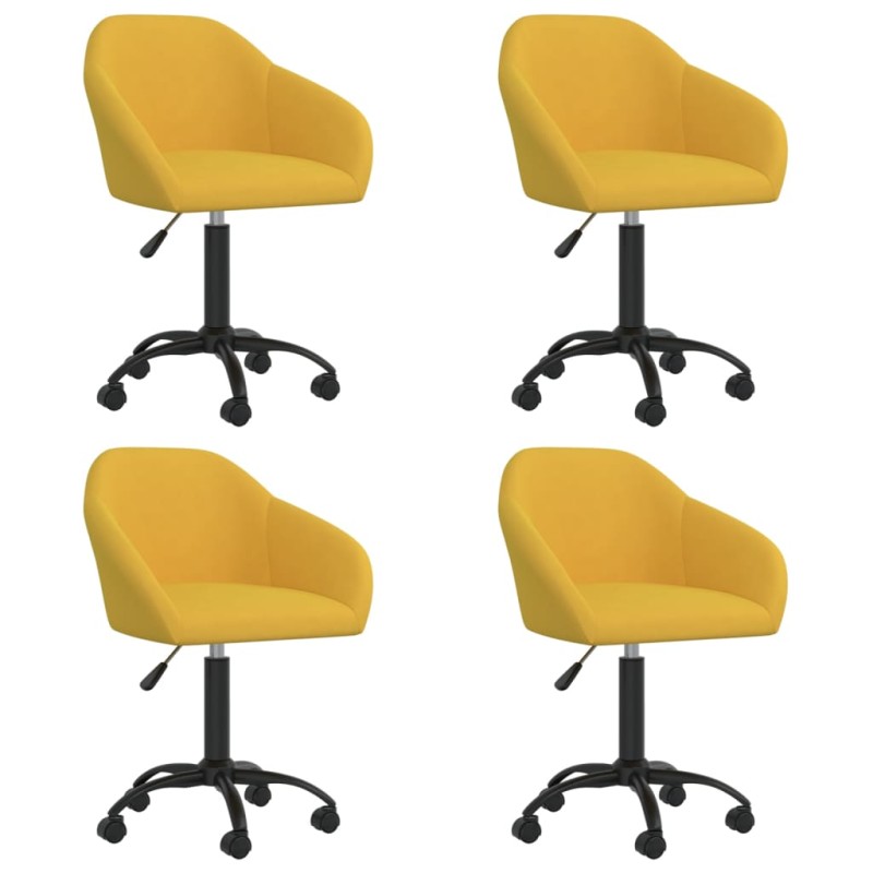 vidaXL Esszimmerstühle 4 Stk. Drehbar Gelb Samt vidaXL Esszimmerstühle 4 Stk. Drehbar Gelb Samt