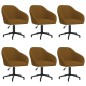 vidaXL Esszimmerstühle 6 Stk. Drehbar Braun Samt vidaXL Esszimmerstühle 6 Stk. Drehbar Braun Samt