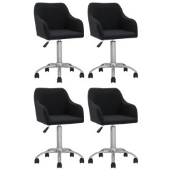 vidaXL Esszimmerstühle 4 Stk. Drehbar Schwarz Stoff