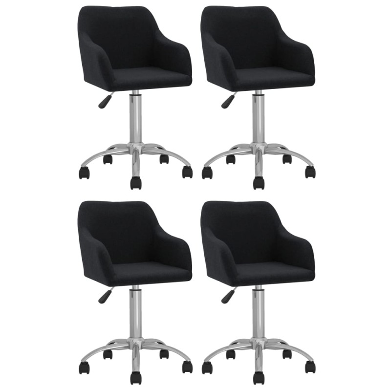 vidaXL Esszimmerstühle 4 Stk. Drehbar Schwarz Stoff vidaXL Esszimmerstühle 4 Stk. Drehbar Schwarz Stoff