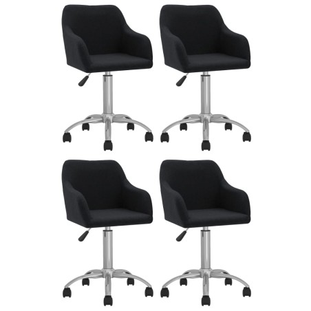 vidaXL Esszimmerstühle 4 Stk. Drehbar Schwarz Stoff