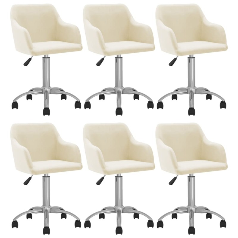 vidaXL Esszimmerstühle 6 Stk. Drehbar Creme Stoff vidaXL Esszimmerstühle 6 Stk. Drehbar Creme Stoff