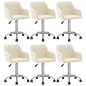 vidaXL Esszimmerstühle 6 Stk. Drehbar Creme Stoff vidaXL Esszimmerstühle 6 Stk. Drehbar Creme Stoff