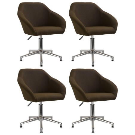 vidaXL Esszimmerstühle 4 Stk. Drehbar Dunkelbraun Stoff