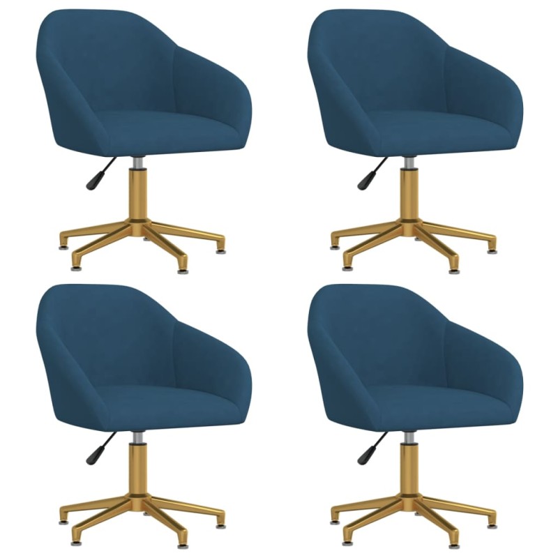 vidaXL Esszimmerstühle 4 Stk. Drehbar Blau Samt vidaXL Esszimmerstühle 4 Stk. Drehbar Blau Samt