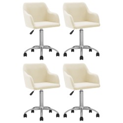 vidaXL Esszimmerstühle 4 Stk. Drehbar Creme Stoff