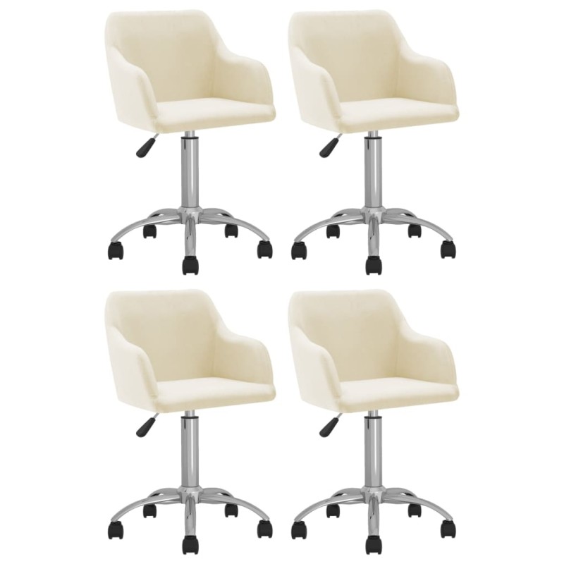 vidaXL Esszimmerstühle 4 Stk. Drehbar Creme Stoff vidaXL Esszimmerstühle 4 Stk. Drehbar Creme Stoff