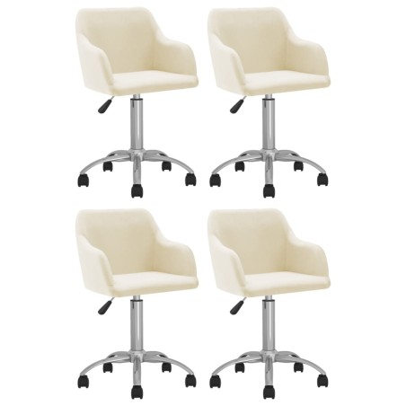 vidaXL Esszimmerstühle 4 Stk. Drehbar Creme Stoff