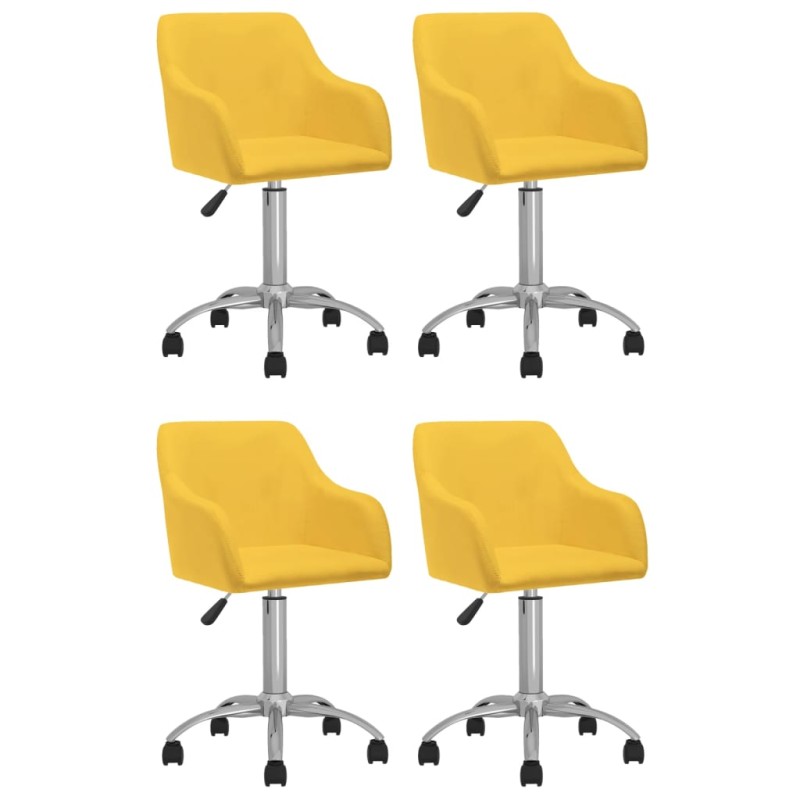 vidaXL Esszimmerstühle 4 Stk. Drehbar Gelb Stoff vidaXL Esszimmerstühle 4 Stk. Drehbar Gelb Stoff