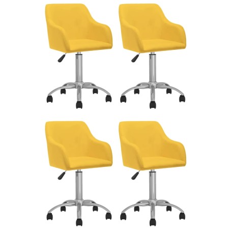 vidaXL Esszimmerstühle 4 Stk. Drehbar Gelb Stoff