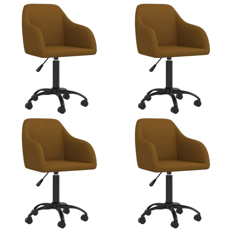 vidaXL Esszimmerstühle 4 Stk. Drehbar Braun Samt vidaXL Esszimmerstühle 4 Stk. Drehbar Braun Samt