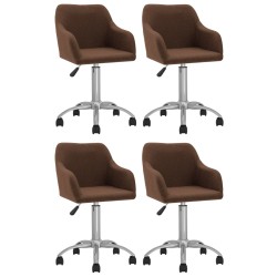 vidaXL Esszimmerstühle 4 Stk. Drehbar Braun Stoff