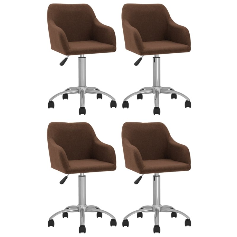 vidaXL Esszimmerstühle 4 Stk. Drehbar Braun Stoff vidaXL Esszimmerstühle 4 Stk. Drehbar Braun Stoff