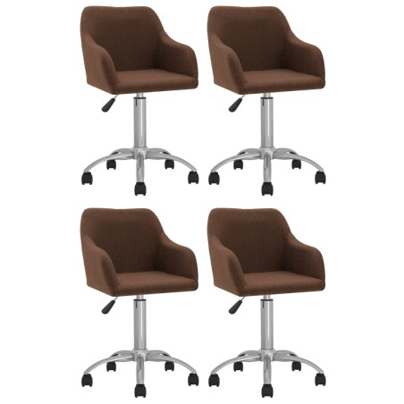 vidaXL Esszimmerstühle 4 Stk. Drehbar Braun Stoff