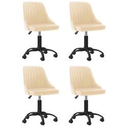 vidaXL Esszimmerstühle 4 Stk. Drehbar Creme Samt