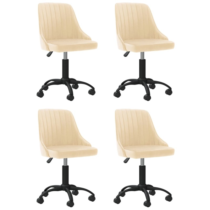 vidaXL Esszimmerstühle 4 Stk. Drehbar Creme Samt vidaXL Esszimmerstühle 4 Stk. Drehbar Creme Samt