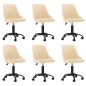 vidaXL Esszimmerstühle 6 Stk. Drehbar Creme Samt vidaXL Esszimmerstühle 6 Stk. Drehbar Creme Samt