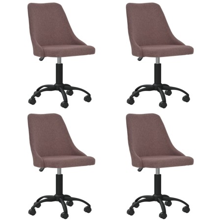 vidaXL Esszimmerstühle 4 Stk. Drehbar Braun Stoff