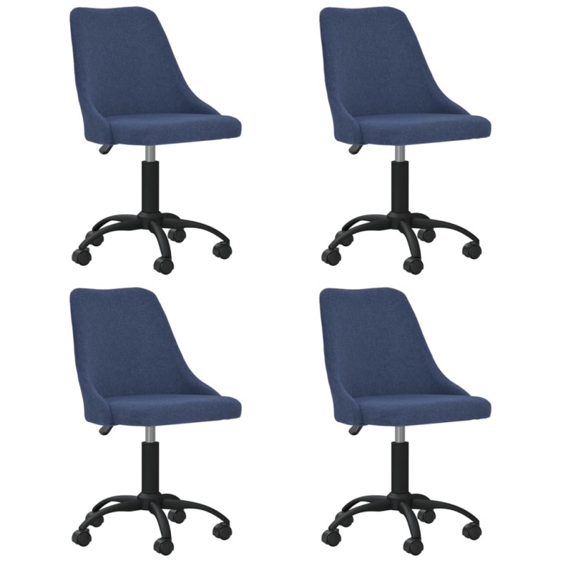 vidaXL Esszimmerstühle 4 Stk. Drehbar Blau Stoff vidaXL Esszimmerstühle 4 Stk. Drehbar Blau Stoff